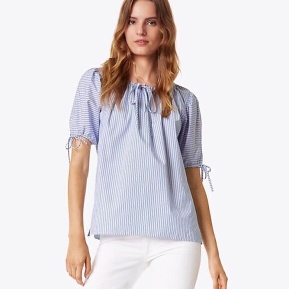 Tory Burch Ariana Striped Top - Picture 1 of 9